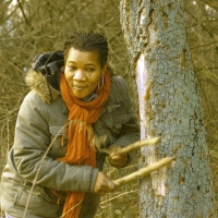 Florence Etsey - tree drumming